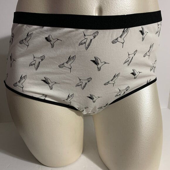Catherines Full Brief Panties Underwear Cotton Blend Hummingbird White Plus 2X - Picture 1 of 4